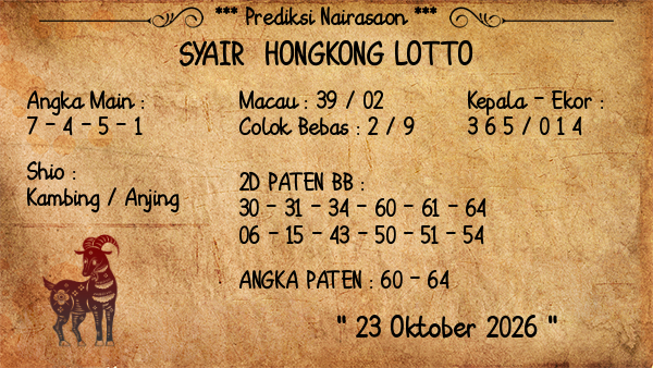 Prediksi Hongkong Lotto