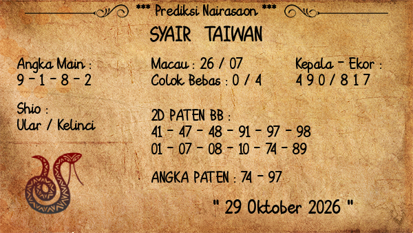 Prediksi Taiwan