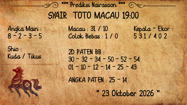Prediksi Toto Macau 19:00